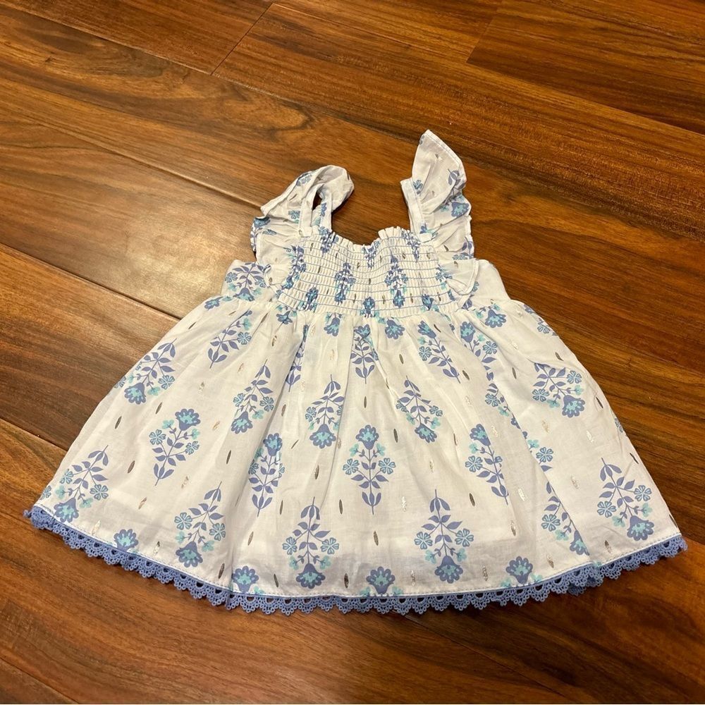 Haute Hippie white/blue patterned sleeveless dress NWT